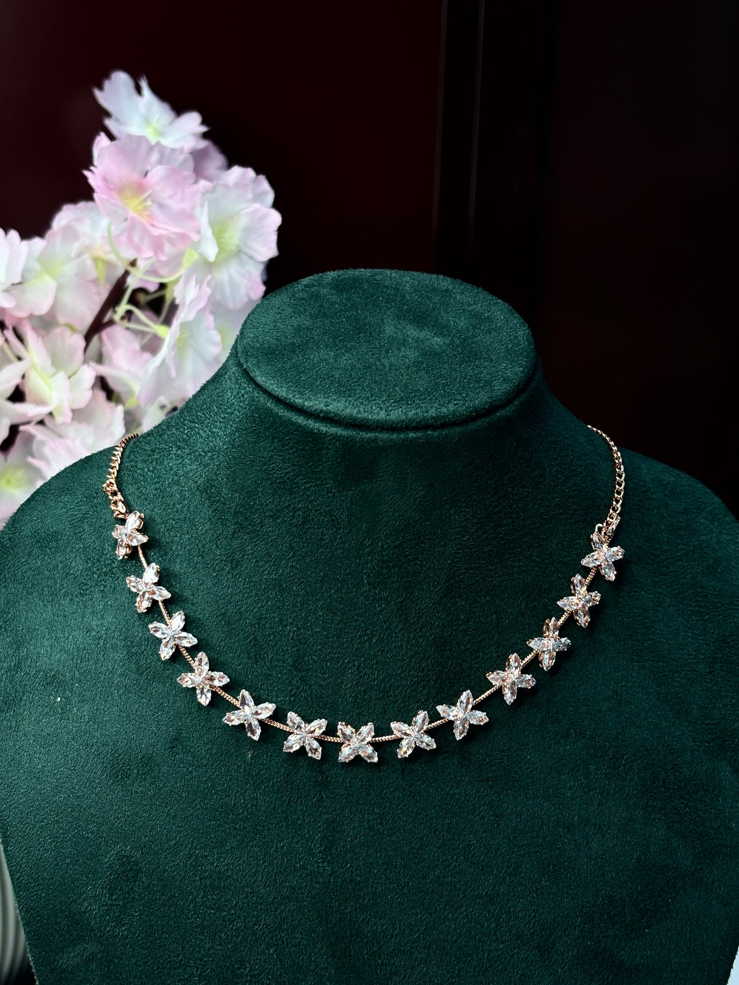 Crystal Drop Necklace Set