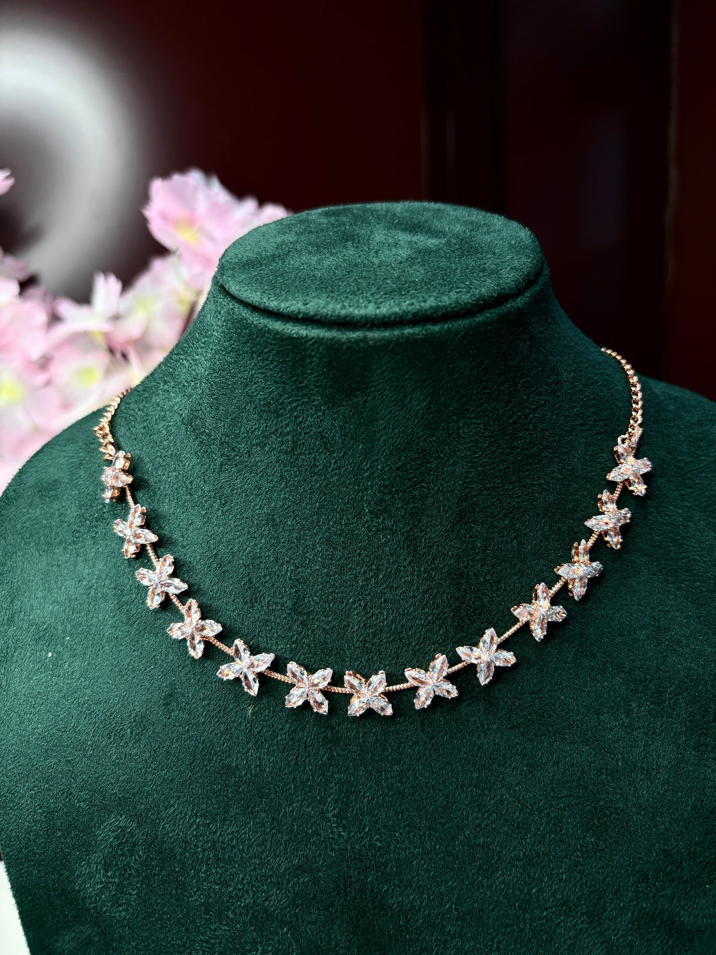 Crystal Drop Necklace Set
