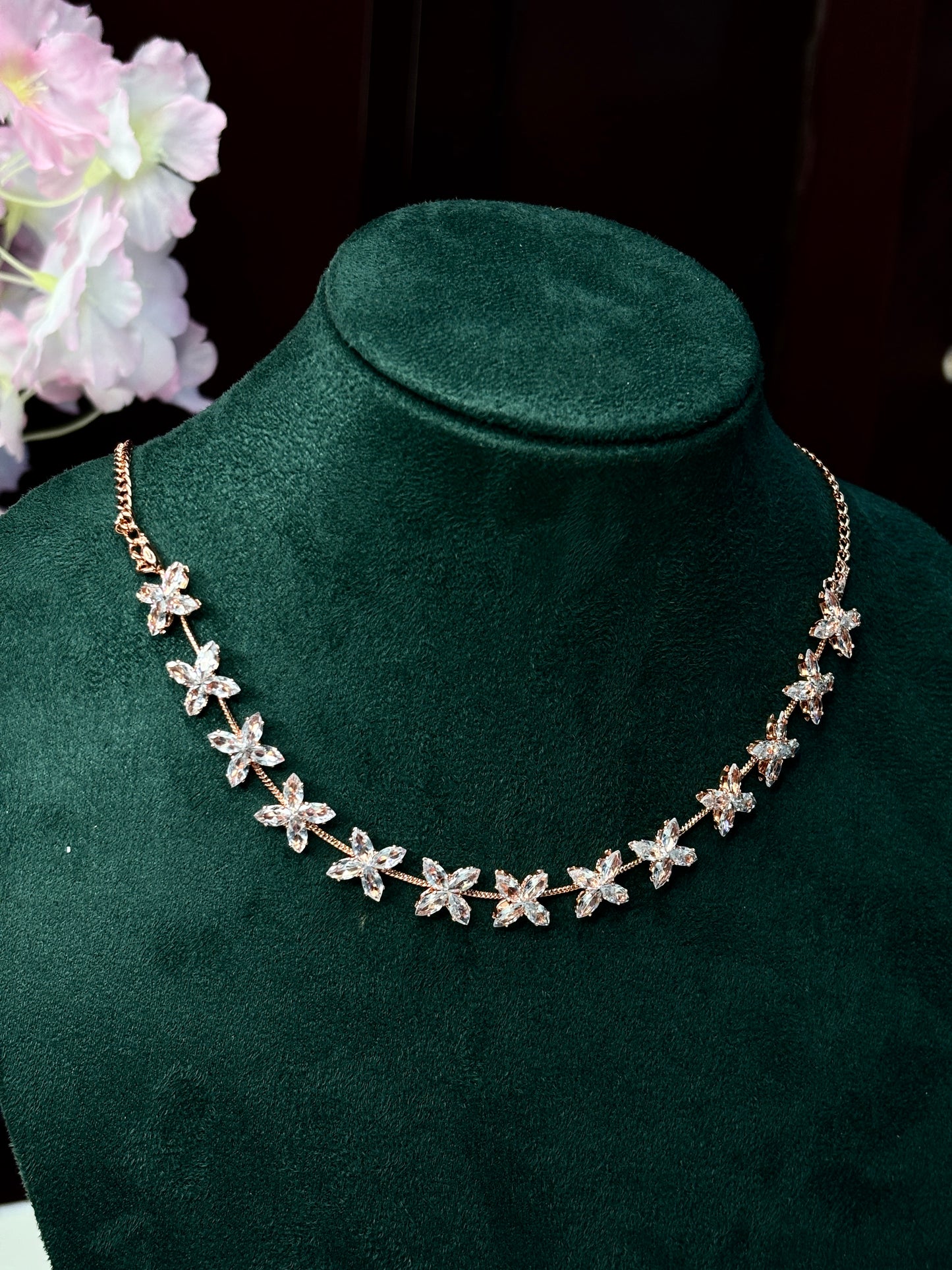 Crystal Drop Necklace Set