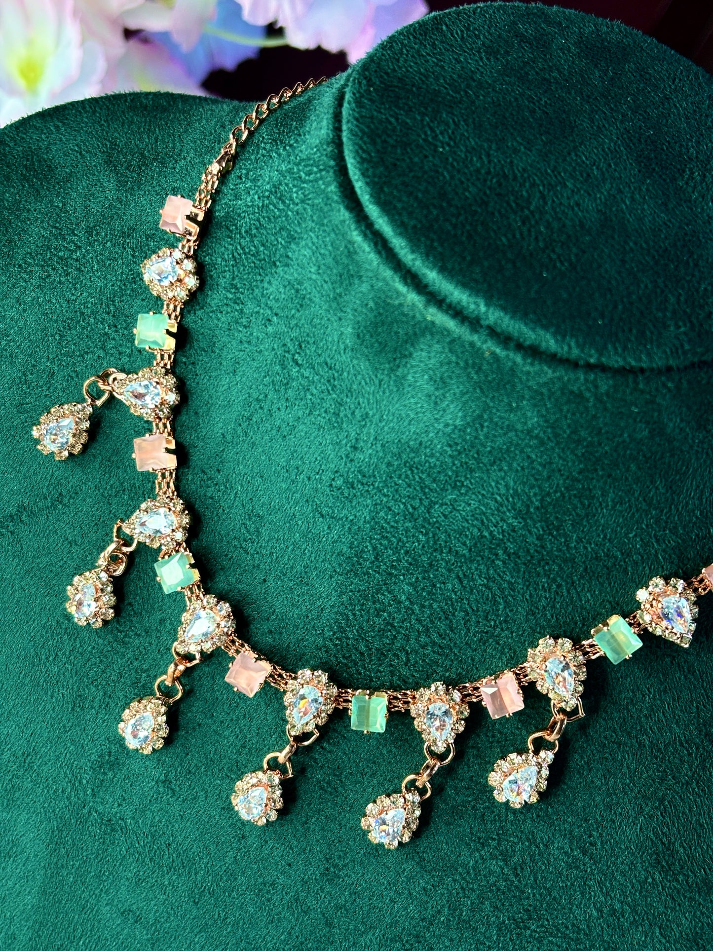 Crystal Drop Necklace Set