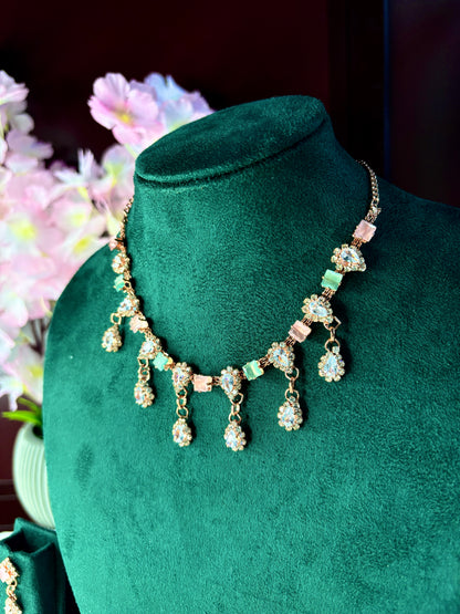 Crystal Drop Necklace Set