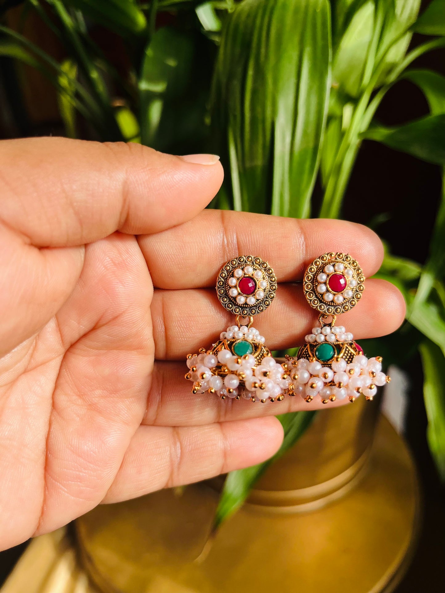 Antique kemp Jhumka (JYO6123)