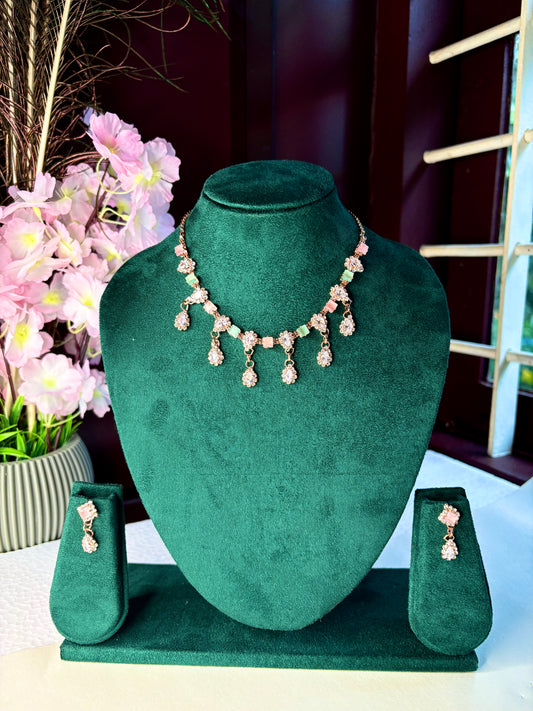 Crystal Drop Necklace Set