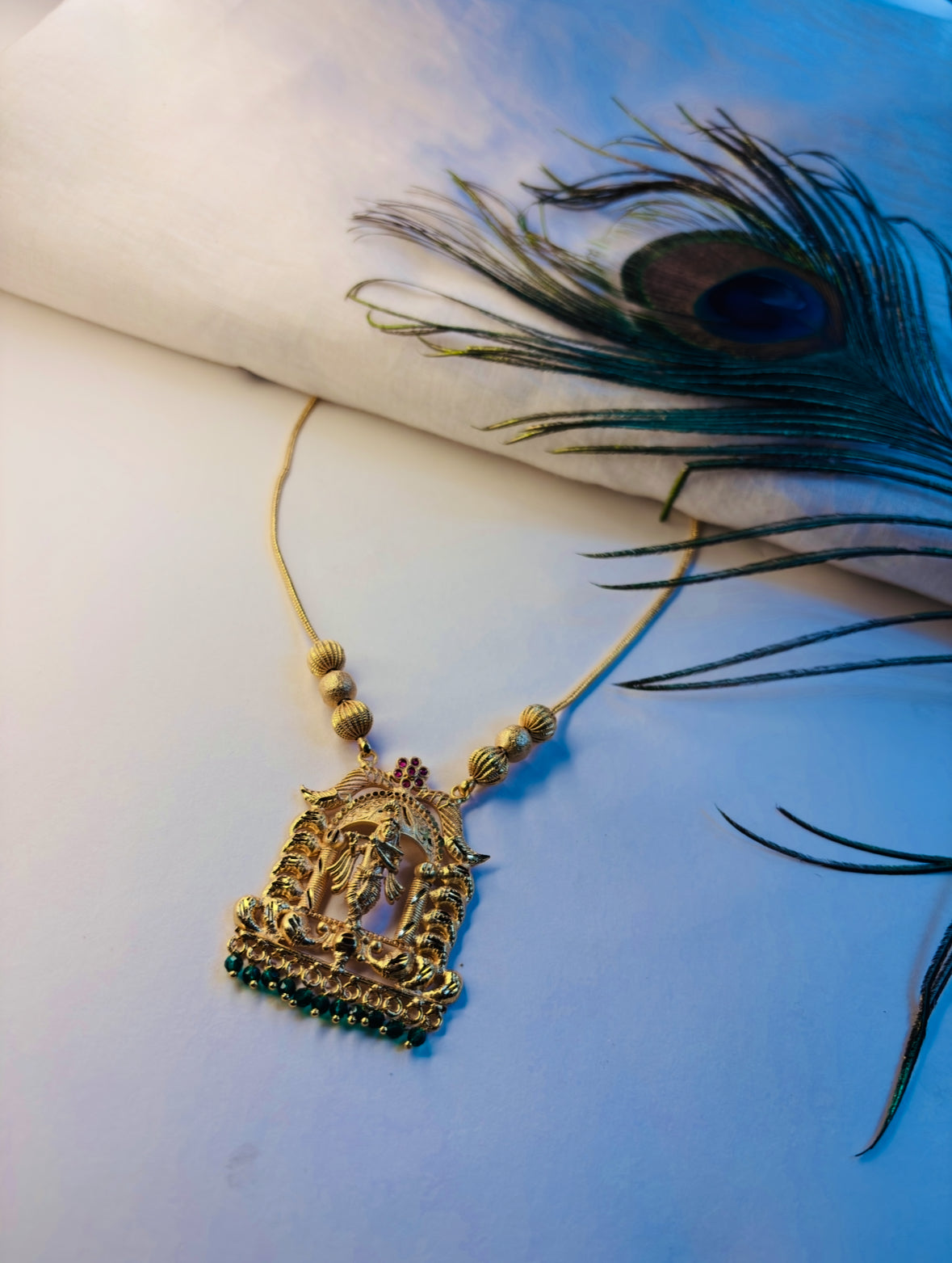 Traditional Krishna Haaram / Gold Plated (JYO9135)