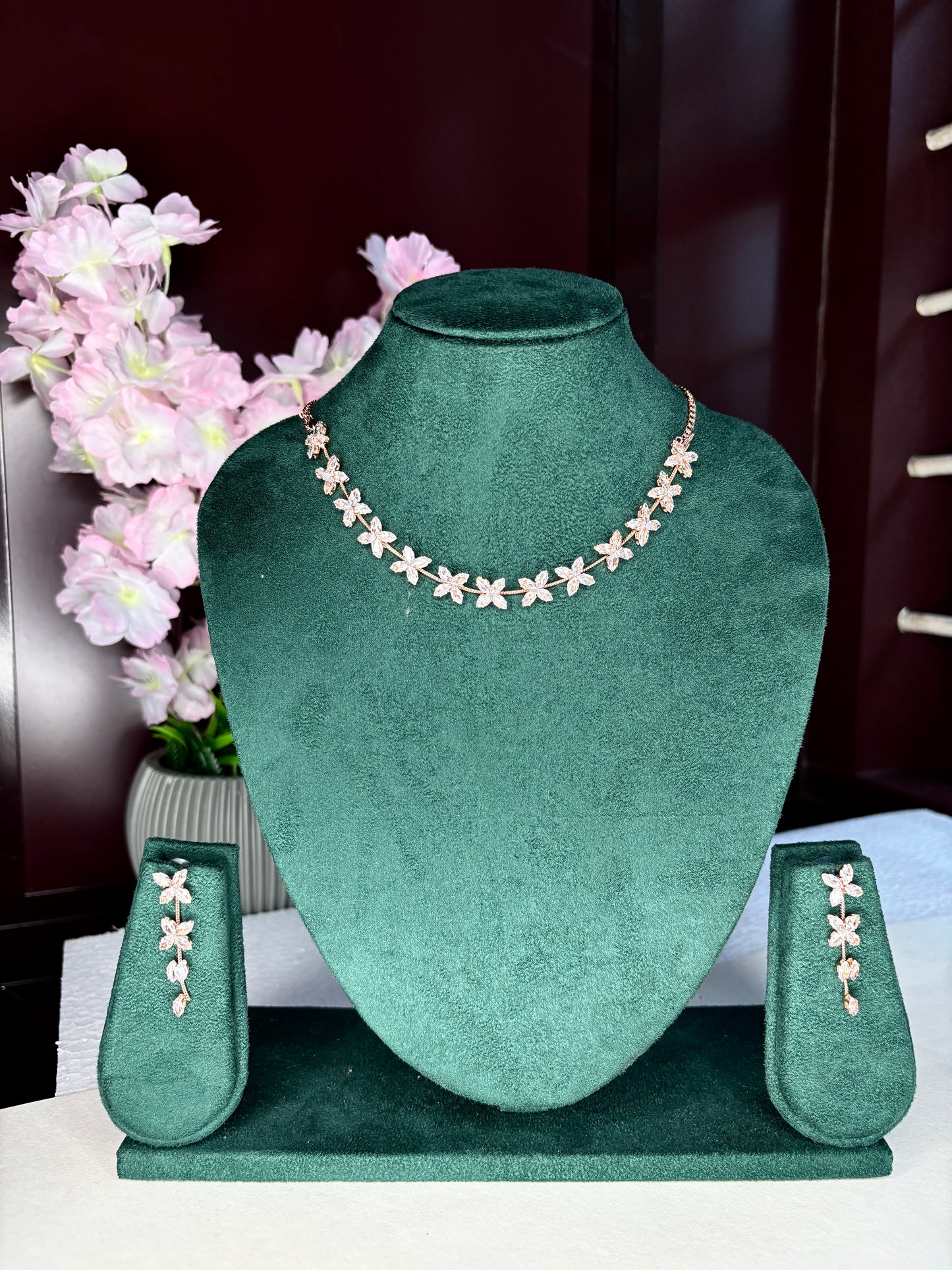 Crystal Drop Necklace Set