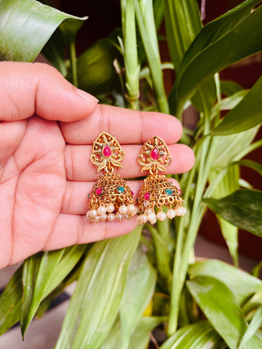 Temple kemp Antique Jhumka (JYO6122)