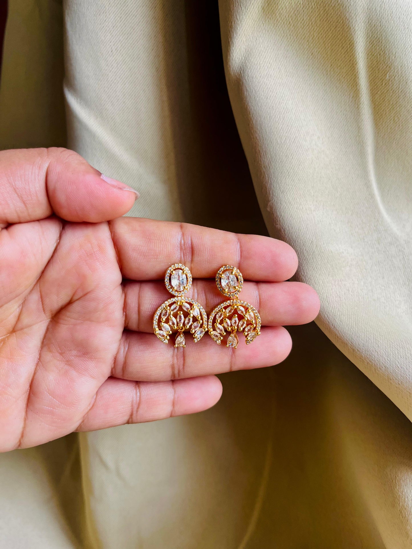 Gold plated AD diamond stone earrings (JYO4332)