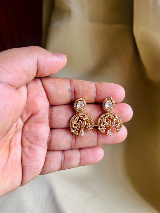 Gold plated AD diamond stone earrings (JYO4332)