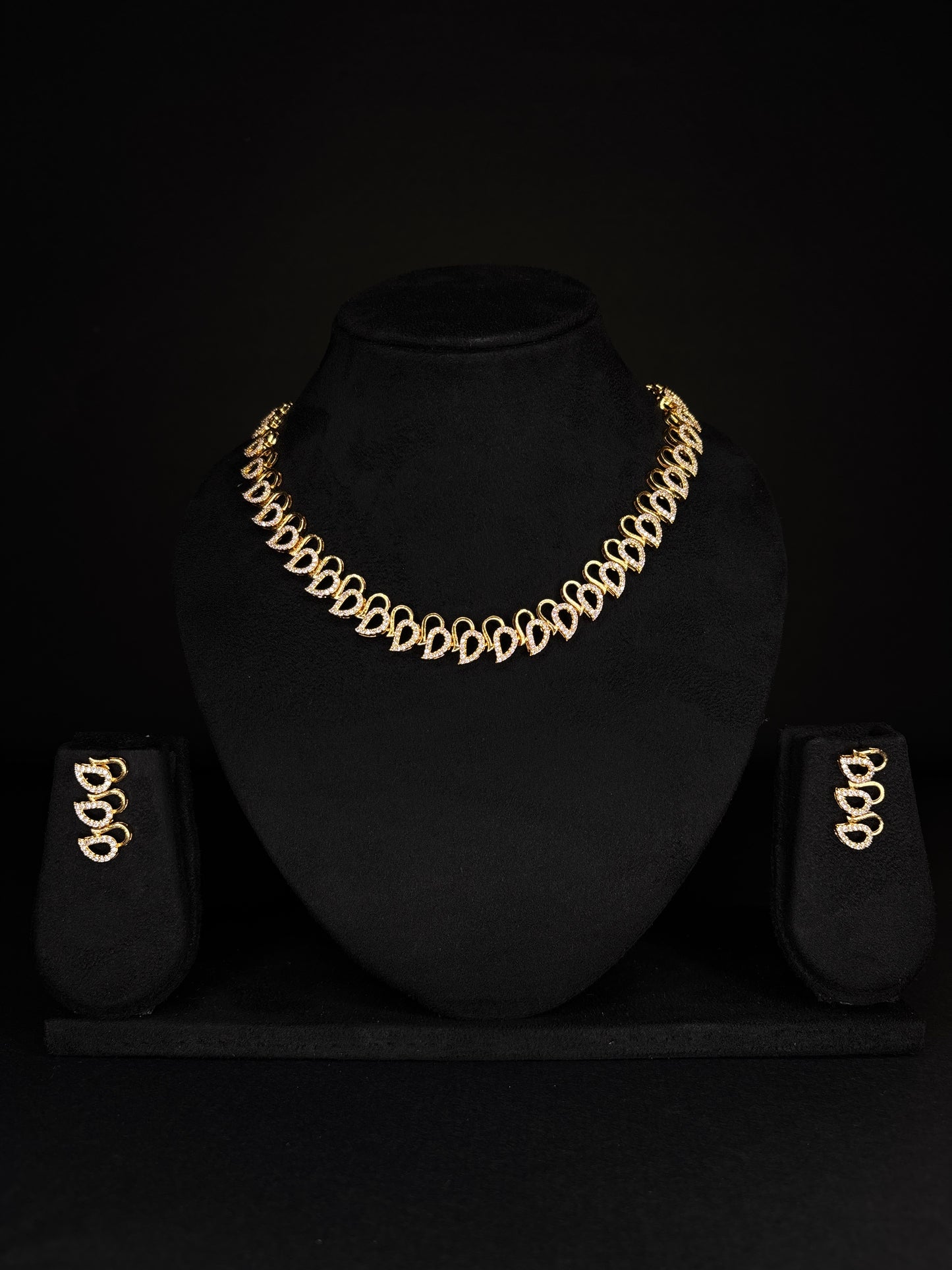 Premium AD Diamond Necklace with Earrings [JYO4978]
