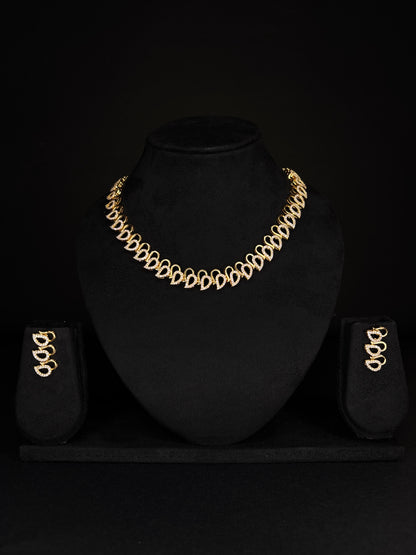 Premium AD Diamond Necklace with Earrings [JYO4978]