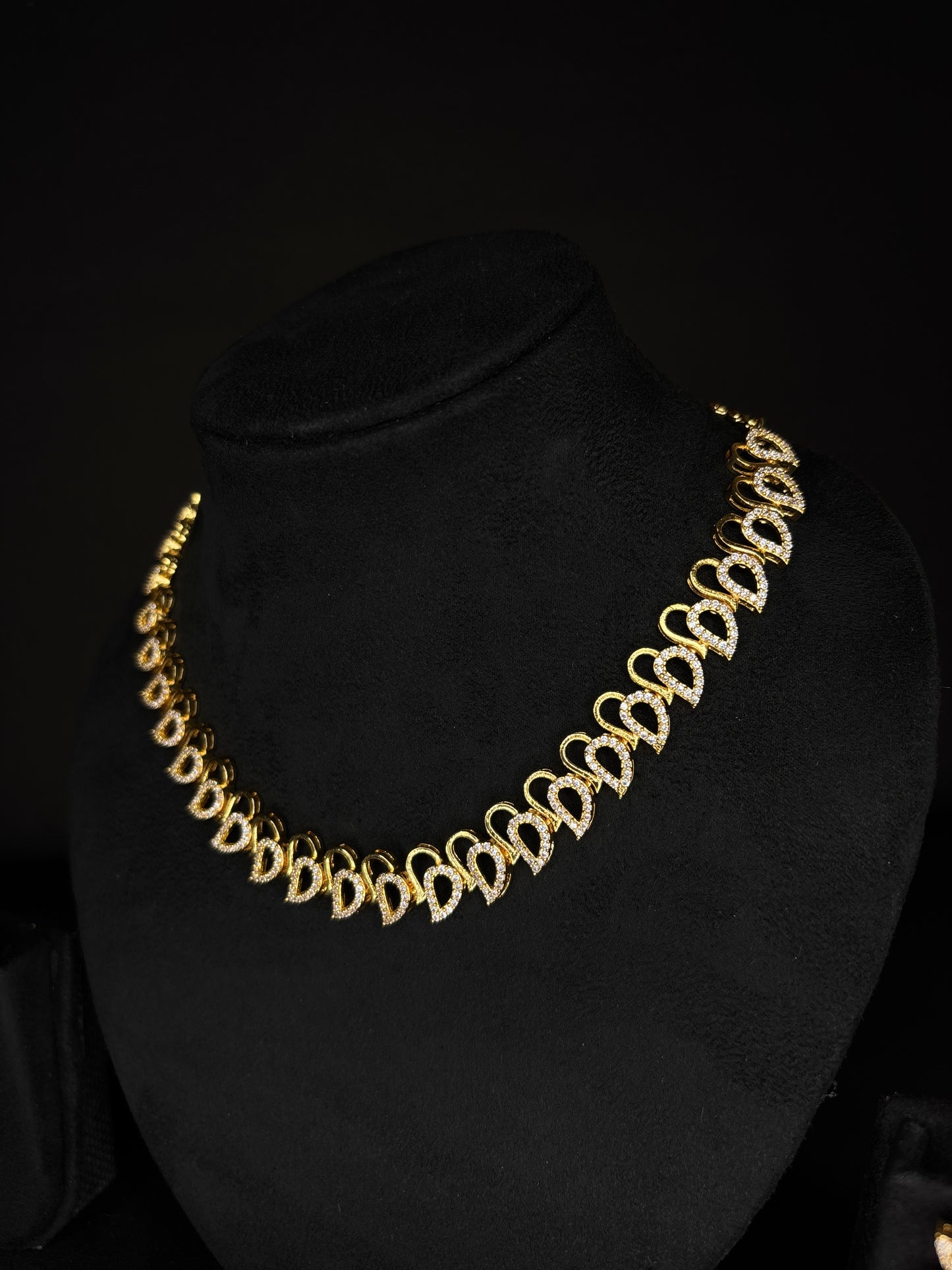 Premium AD Diamond Necklace with Earrings [JYO4978]