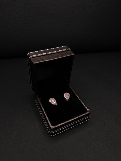 Rose Gold-Plated AD Teardrop Pendant Necklace with Matching Earrings (JYO8161)