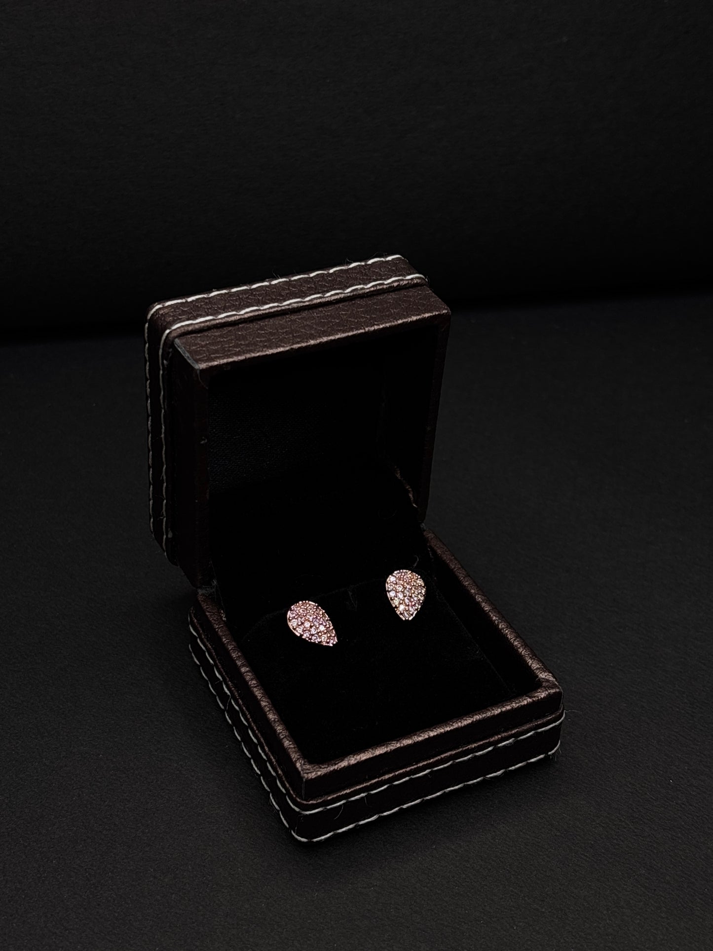 Rose Gold-Plated AD Teardrop Pendant Necklace with Matching Earrings (JYO8161)