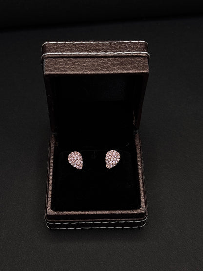 Rose Gold-Plated AD Teardrop Pendant Necklace with Matching Earrings (JYO8161)