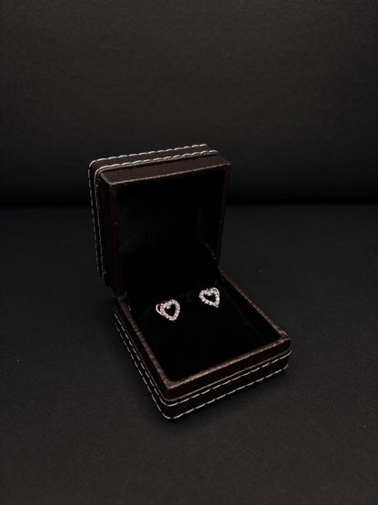 Rose Gold AD Diamond Heart Pendant Necklace with Earrings (JYO8138)
