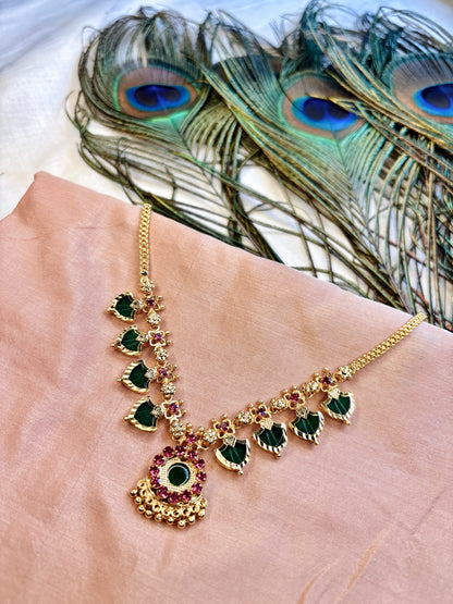 Palakka Maala (Rold Gold)with Earrings 8 stone