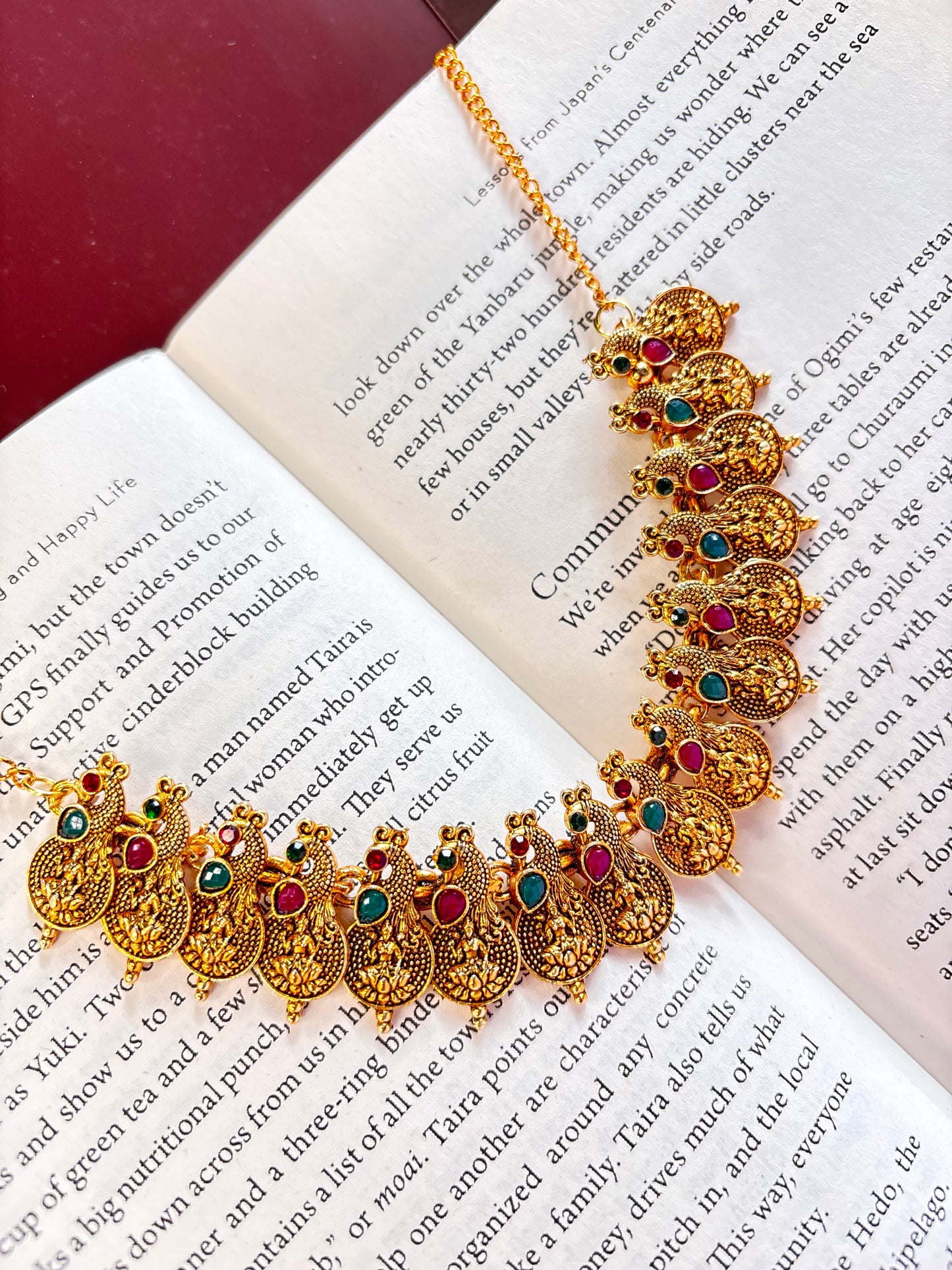 Traditional Lakshmi Kasumala Peacock Design Chocker  Necklace with Earrings (JYO7125)